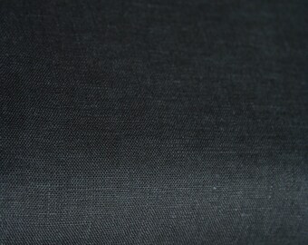 Black color Softened Linen Fabric sold by half yard