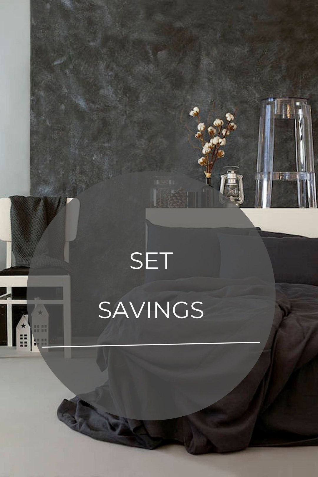 Charcoal Gray Color Linen Bedding Set. Queen King Duvet Cover Etsy