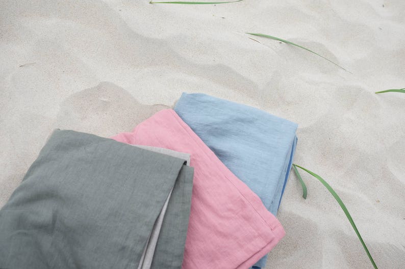 Linen Beach Blanket made of Softened Linen image 9