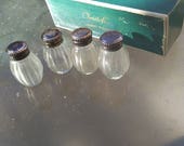 France Paris Antique Christofle Sterling Silver Crystal Salt Pepper Shakers, Set of 4. Makes A Great Wedding Gift. Cruet Crystal Set