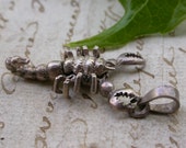 French vintage sterling silver scorpion medals stamped silver stamped articulated