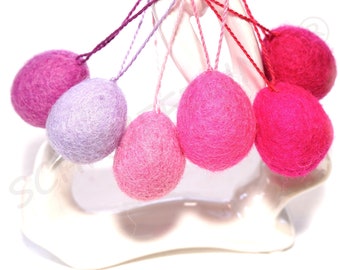 felt wool Easter eggs, colourful Easter eggs with hanger, Easter decoration eggs, nature brown Easter eggs, Montessori eggs children