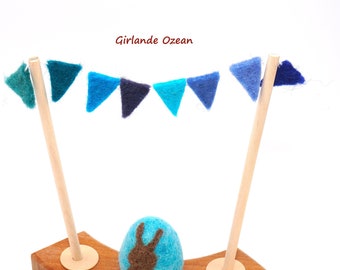 Birthday garland, birthday garland felt plug, Grimm Goki annual ring, felt birthday garland, birthday rings wooden rings