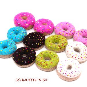 Filz Donuts Holzring Jahresring Deko, Filzkerzen Kuchen Geburtstagskind, Holzring Bögen, Waldorf Wetter Jahreszeiten, Holzringe Kerzenhülse Bild 3