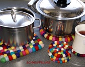 Felt Coasters Trivets Rainbow