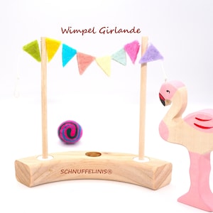 Mini vaso di compleanno, fiori in feltro, anello annuale, anelli di compleanno cicogna tucano, animali in legno per bambini