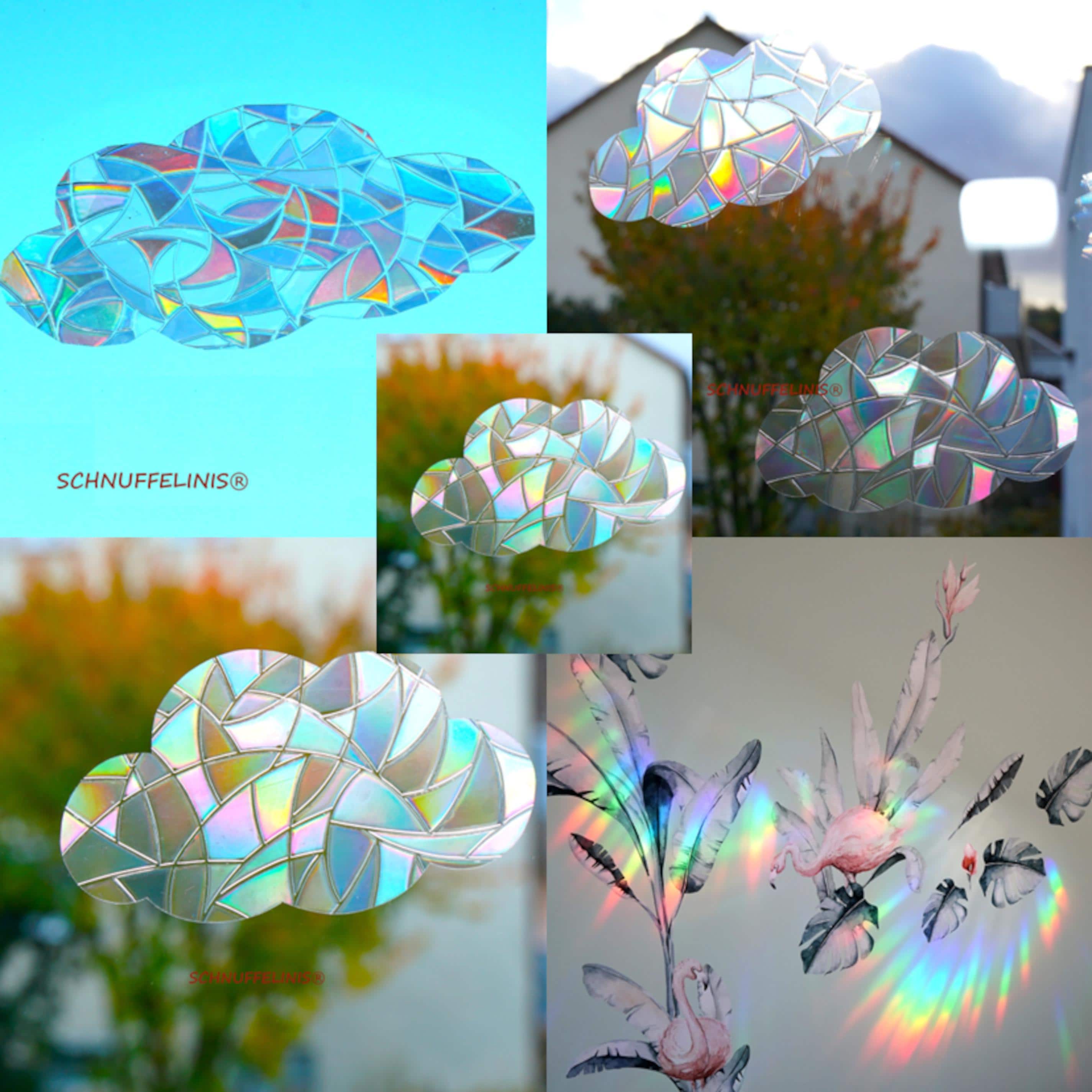雲、窓、サンキャッチャー、空、虹、カラフルな窓用ステッカー、接着剤 