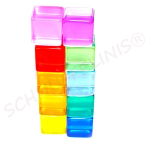 Building block cubes, beginner starter set, Acrylic cubes Rainbow, Montessori toddler set, Waldorf light material light and colors image 7