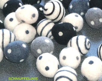 grey black dotted felted eggs, concret colour wool felt egg, black eggs with dots, Happy Easter eggs, noble polka dotted eggs