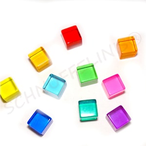 Building block cubes, beginner starter set, Acrylic cubes Rainbow, Montessori toddler set, Waldorf light material light and colors SET1