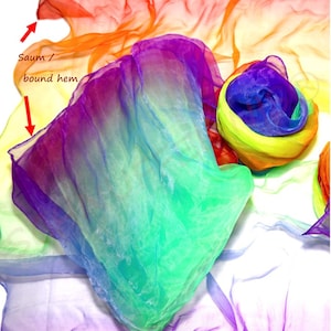 Rainbow blanket, rainbow scarf fitting to our rainbow felt bowls, Montessori sensory idea, Waldorf Material, sorting blanket rainbow