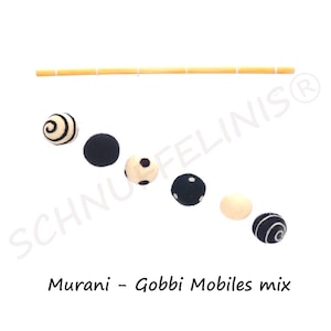 Montessori black white newborn baby mobiles, Murani, wool felt Gobbi Mobile, Baby shower gift, Baby gift Montessori, Newborn gifts Mobile