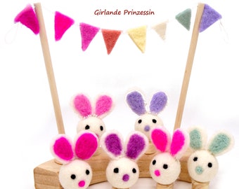 Birthday garland, birthday garland felt plug, Grimm Goki annual ring, felt birthday garland, birthday rings wooden rings