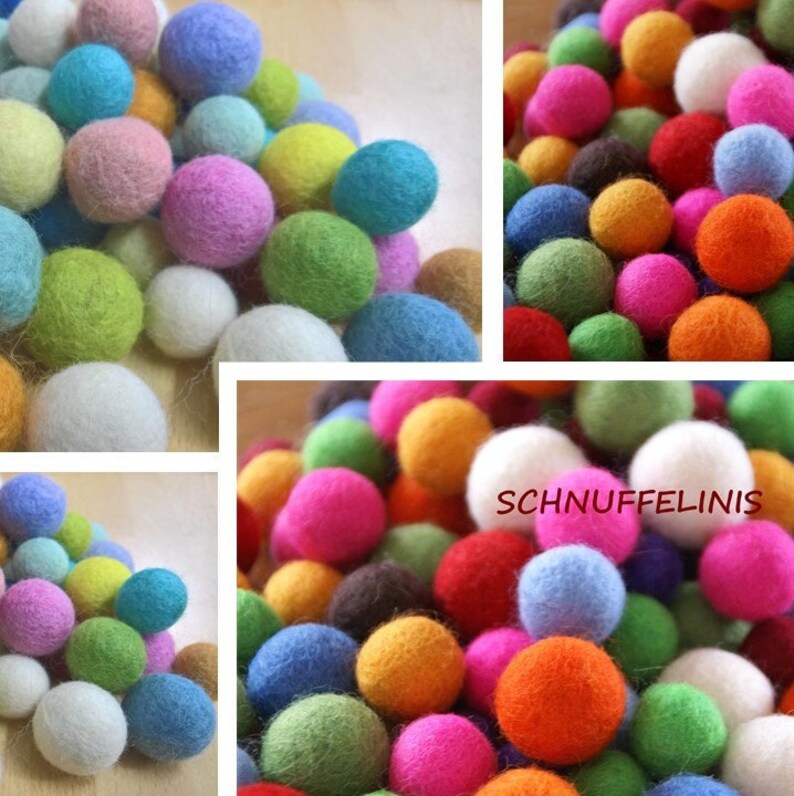 multicolored felt balls choose color size baby mobile DIY Bild1/Pic.1