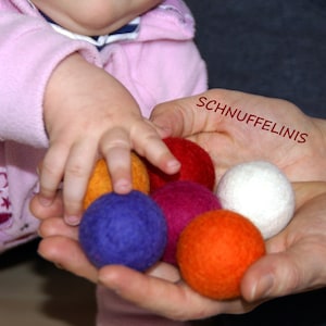 Baby Filzbälle, Kinder Filzkugeln waschbar, Farben lernen mit Spielbälle, Montessori Baby 4cm, Filzbälle Waldorf Material