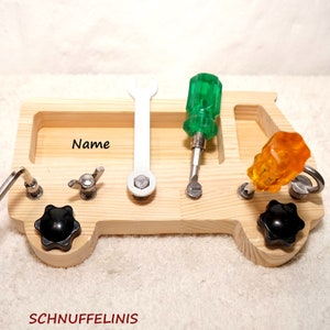 Holz Truck Werkzeugbank Holzspielzeug Lernspielzeug, Geschenk Kindergeburtstag, Holzwerkbank Truck, Weihnachtsgeschenk Holz Kleinkind