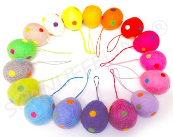 Easter eggs, gifts for Easter, polka dots swirly felt egg, Easter nesting baby toddler, colourful eggs spring decoration, Easter eggs