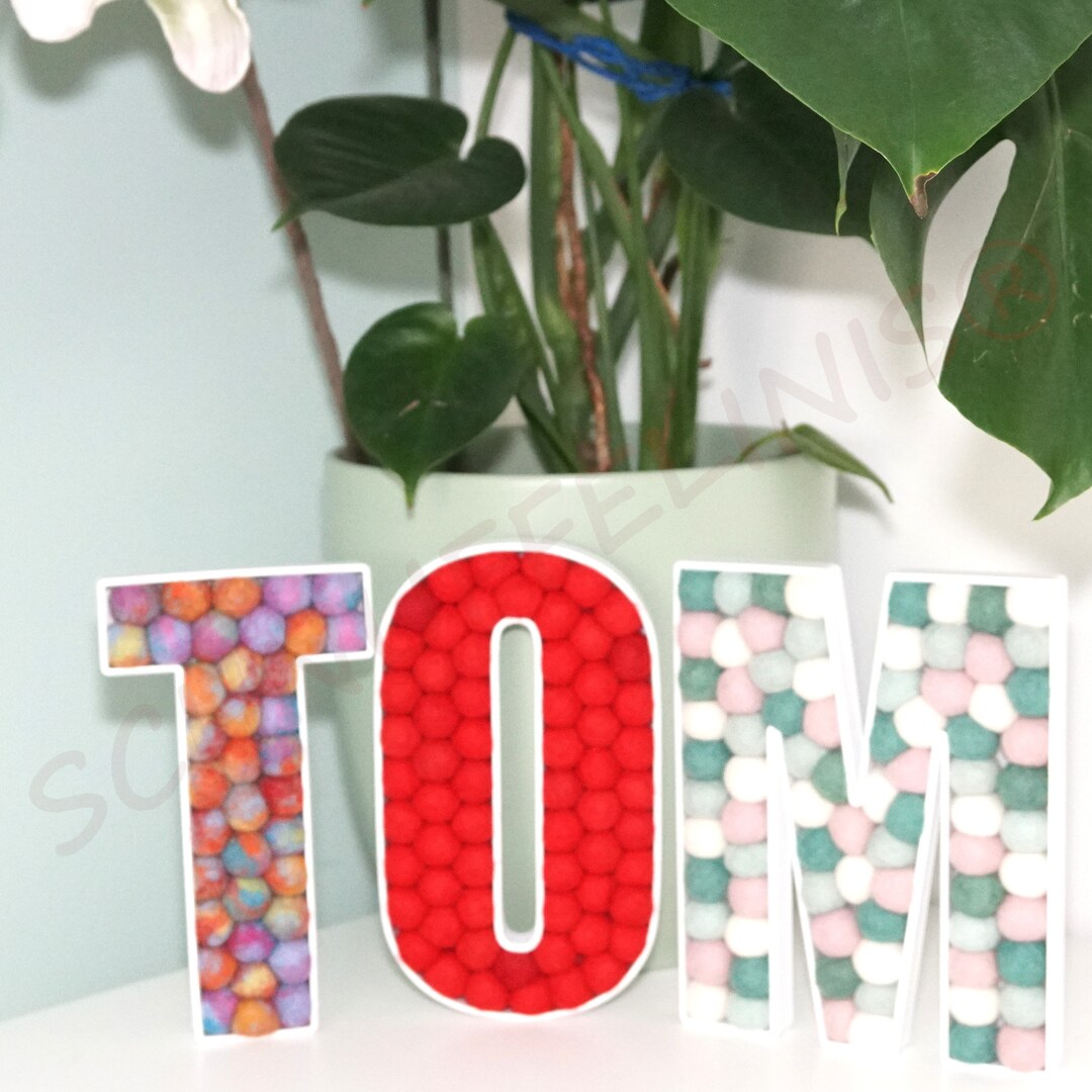 Felt Balls Fillable Initial Letters Felt Ball Alphabet Etsy