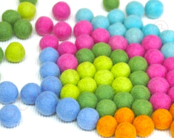 Felt balls colors mix, mix match your set, felt wool pompoms, baby mobile DIY, Montessori sensory boxes, Waldorf material, Garland supply