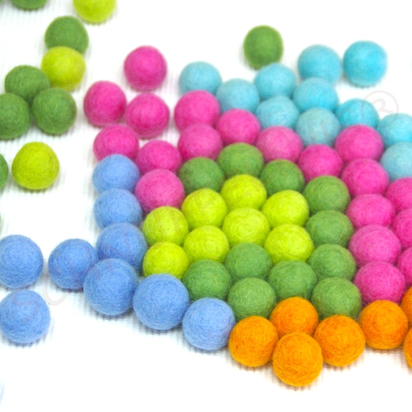 Felt balls colors mix, mix match your set, felt wool pompoms, baby mobile DIY, Montessori sensory boxes, Waldorf material, Garland supply