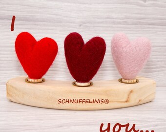 Geburtstag Stecker Herzen, valentine gift Grimm Jahresring, Holzring Stecker, Geburtstagskind Stecker, Valentinstag Holzring, Waldorf Ringe