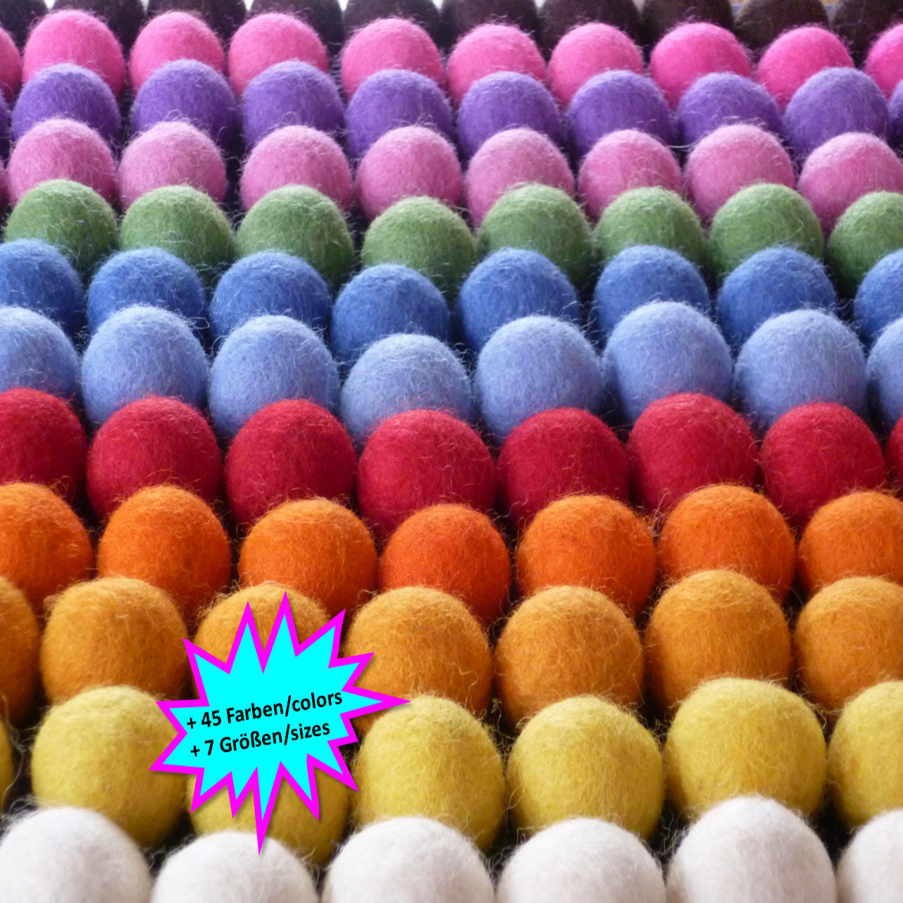 2.5 Cm Wool Felt Balls in Rainbow Colors, Wool Felted Balls, Felt Crafting  Supplies, Bulk Felt Balls, Felt Pom Poms, Handmade Felt Balls 