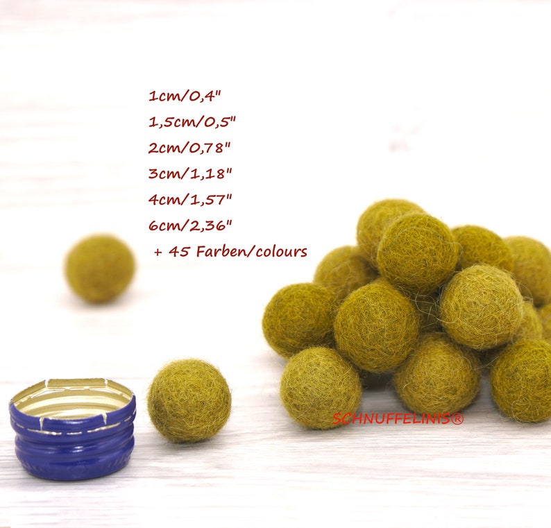 felt balls green, shades of green felt balls, 45 colors in 7 sizes, Montessori garlands, Baby Mobile, Waldorf stockings, xmas green cat toy No/Nr. 33