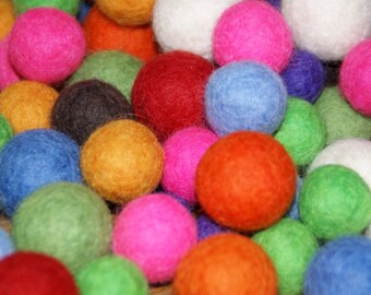 wool felt balls, Montessori Sensory pompoms, craft felt beads, Waldorf material, felt supply, Montessori Baby Mobile
