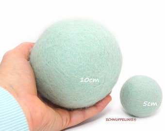 Filzbälle 3XXL 10cm, Filzkugeln Bälle XXL 5cm, pastell Bälle gefilzt, Baby Bälle, Kinder Filzball extra groß, Moderationsball gefilzt