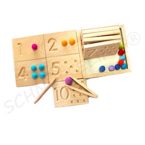 Montessori counting boards 1-10, mathe for toddlers, stocking stuffers Waldorf, Montessori at home, Birthday gifts