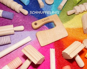 Kindermesser aus Stuttgart, Holzmesser schneidesicher, Messer für Kleinkind, Küchenmesser Montessori, Waldorf Material, Holzmesser Baby