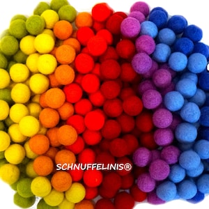 Montessori felt Balls, Rainbow felt beads mix, Montessori Rainbow Mobile, Waldorf wool material, DIY garlands, Birthday mix
