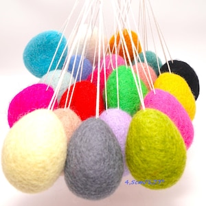 Easter eggs happy colour felted eggs Easter Spring decoration, spring ornaments garlands DIY ideas Easter stockings Waldorf Montessori
