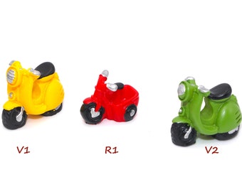 miniature vespa motor scooter, mini iron, swim hoops, barbie bike, miniature supplies, santa boots