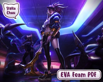 Akali K/DA EVA foam patterns League of Legends for cosplay