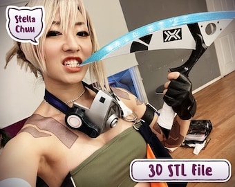 True Damage Akali Scyth and Kunai 3D files for cosplay