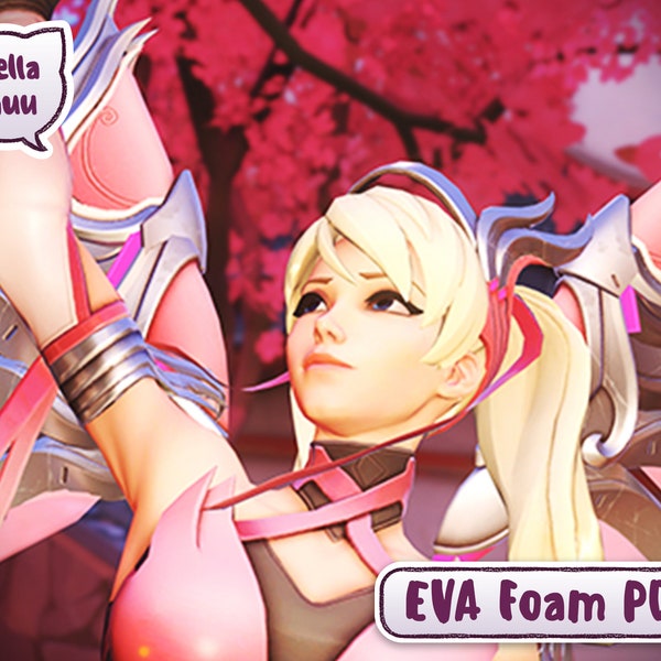 Pink Mercy Wing pattern blueprint for cosplay Overwatch Eva foam