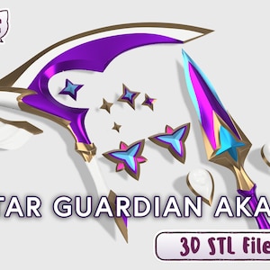 Star Guardian Akali Scyth and Kunai 3D STL files for cosplay