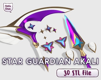 Star Guardian Akali Scyth and Kunai 3D STL files for cosplay