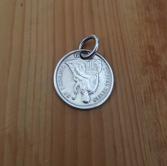 Original Victorian Silver Seated Liberty Love Tok… - image 3