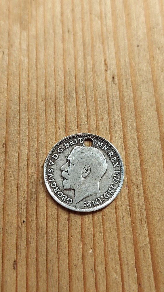 Original Silver George V Thrupenny Coin Lovetoken… - image 4