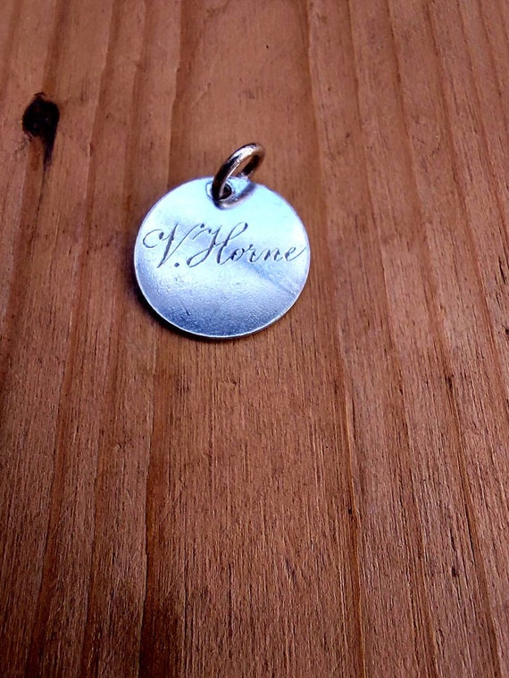 Original Silver Victorian Coin Love Token with V.… - image 3