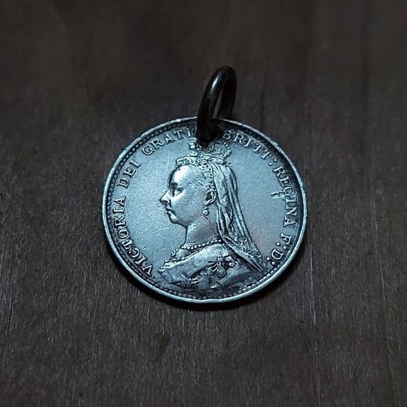 Original Silver Victorian Thrupenny Coin Love Tok… - image 7
