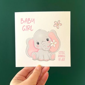 Félicitations c'est une fille, rose nouveau bébé carte, bébé fille éléphant carte, bienvenue dans le monde bébé fille carte, fille bébé douche carte