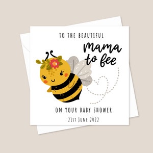Carte personnalisée de baby shower, future maman, carte de félicitations pour votre grossesse, carte de bébé abeille