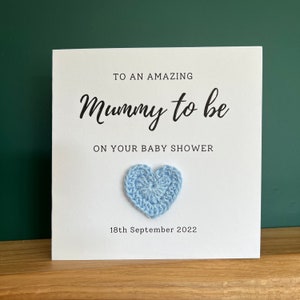 Personalised Baby Shower Card For An Amazing Mummy To Be with Crochet Heart, Gender Reveal Greeting Card, Crochet Card for Pregnant New Mum