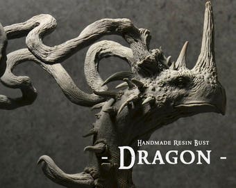 Dragon bust - Limited Edition - Handmade Resin Bust - Size : 9 in