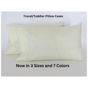 Cotton travel pillow case PAIR/2 pack Cotton percale travel pillow cases/Solid color Percale travel pillowcases PAIR/Pair of pillow cases