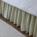 Ticking Stripe Dust Ruffle/Bedskirt/Green Ticking Dust Ruffle/Dust Ruffle/Ticking Green