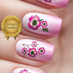 Wasserschiebefolie Nagel Aufkleber Aufkleber, Kirschblüten, Nail Art Transfers Bild 1